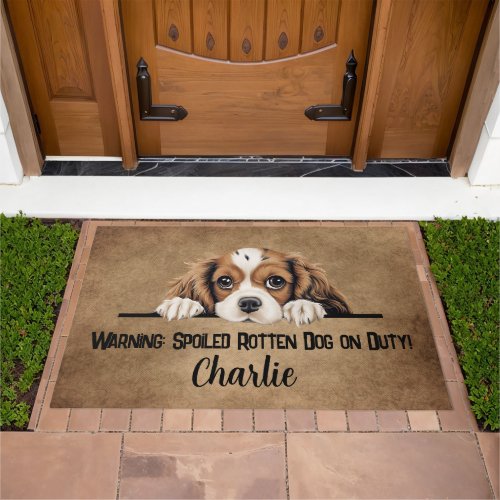 Personalized Cavalier King Charles Spaniel Dog Doormat