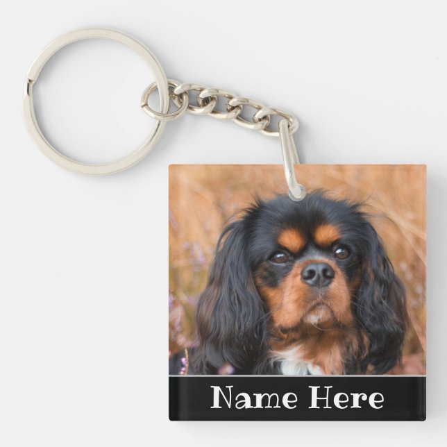 Personalized Cavalier King Charles Spaniel Dog Keychain (Front)