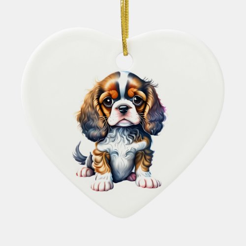 Personalized Cavalier King Charles Spaniel Puppy Ceramic Ornament