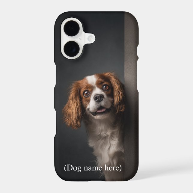 Personalized Cavalier Spaniel Portrait iPhone Case (Back)