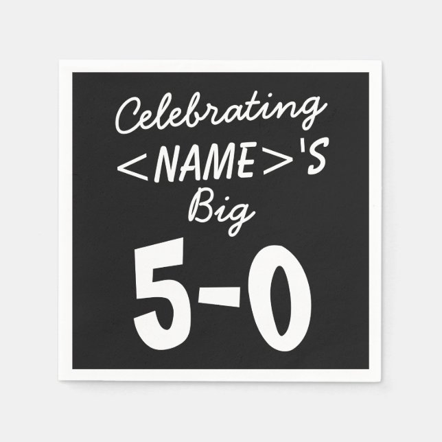 Personalized Celebrate 50th Birthday Paper Napkins (Front)