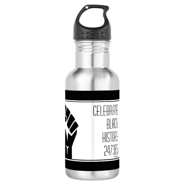 Personalized CELEBRATE BLACK HISTORY Stainless Steel Water Bottle (Front)