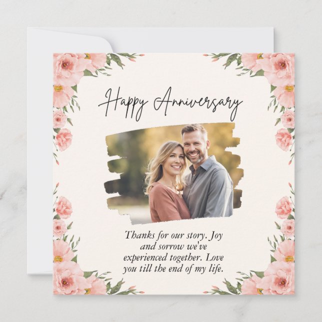 Personalized Celebrate Wedding Anniversary  Holiday Card (Front)