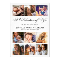 Personalized Celebration of Life Funeral Invitation