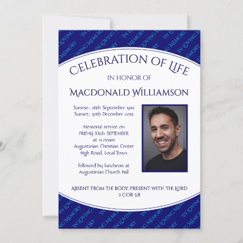 Personalized CELEBRATION OF LIFE Funeral Invite
