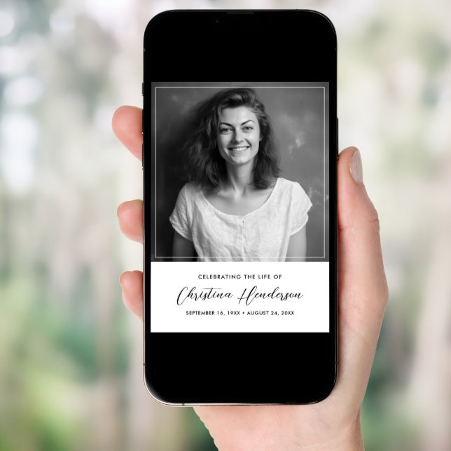 Personalized Celebration of Life Photo Funeral Invitation (Front Digital)