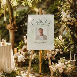 Personalized Celebration of Life Sign Floral Photo