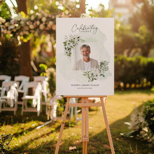 Personalized Celebration of Life Sign Floral Photo