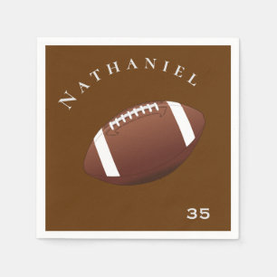 Personalized Celebration Photo and Text Football Napkins