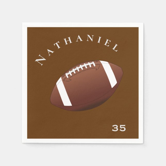 Personalized Celebration Photo and Text Football Napkins (Front)