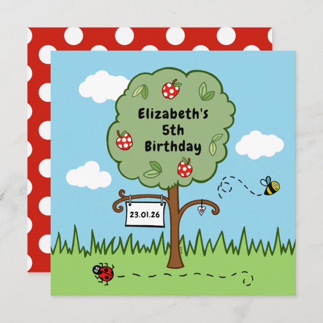 Personalized Celebration Tree Kid's Birthday Party (Front/Back)