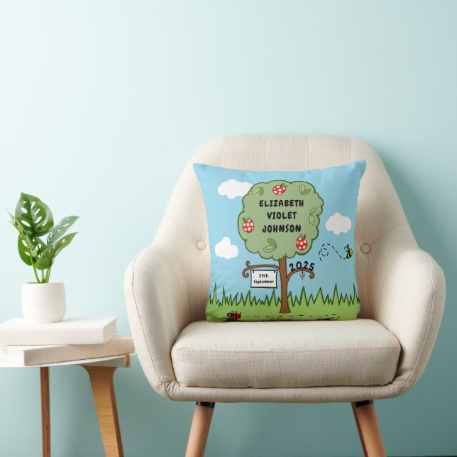 Personalized Celebration Tree Kid's  Throw Pillow (Chair)
