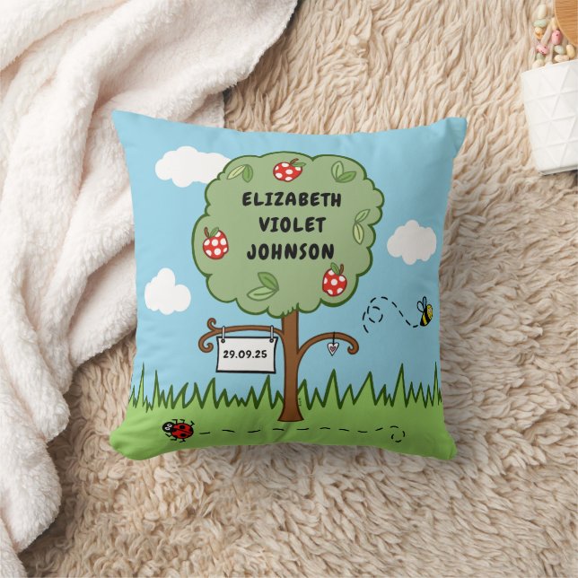 Personalized Celebration Tree Kid's  Throw Pillow (Blanket)