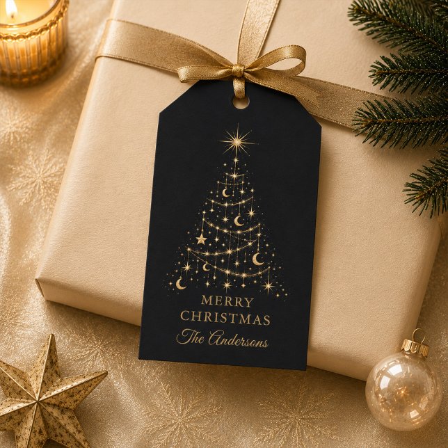 Personalized Celestial Christmas Tree Gift Tag (Personalized Celestial Christmas Tree Gift Tag)