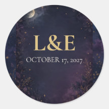 Personalized Celestial Gothic Wedding Favor Sticke