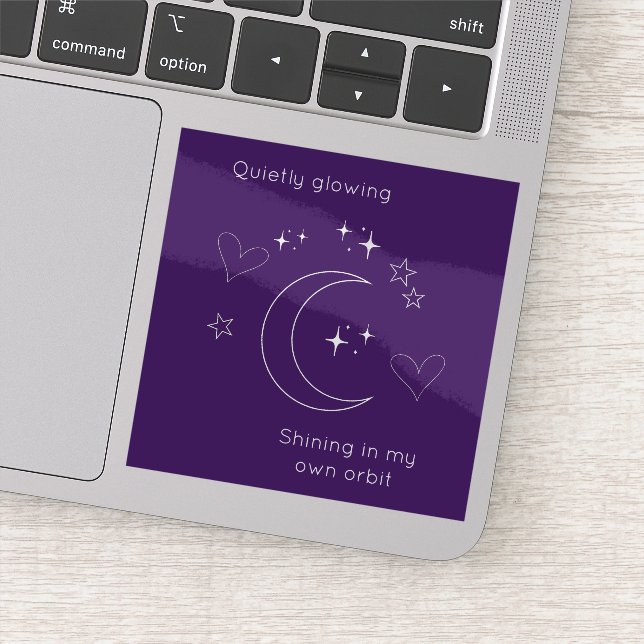 Personalized Celestial Moon & Stars Laptop Sticker (Detail)