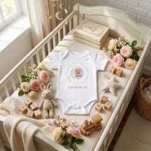 Personalized Celestial Rose & Moon Baby Bodysuit -