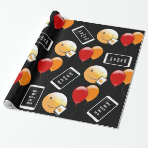 Personalized Cell Phone Birthday Wrapping Paper