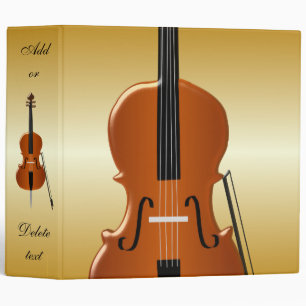 Personalized Cello Design 3 Ring Binder