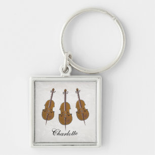 Personalized cello trio gift keychain