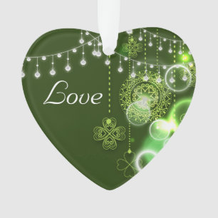 Personalized Celtic Clovers Irish Love Ornament