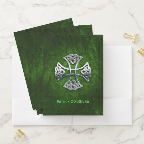 Personalized Celtic Cross Pocket Folder
