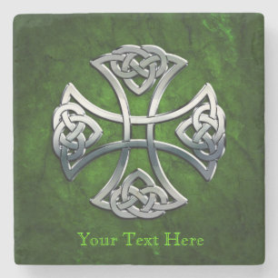 Personalized Celtic Cross Stone Coaster