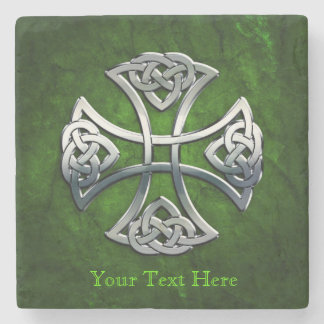 Personalized Celtic Cross Stone Coaster