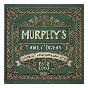 Personalized Celtic Knot Family Tavern Irish Pub Faux Canvas Print