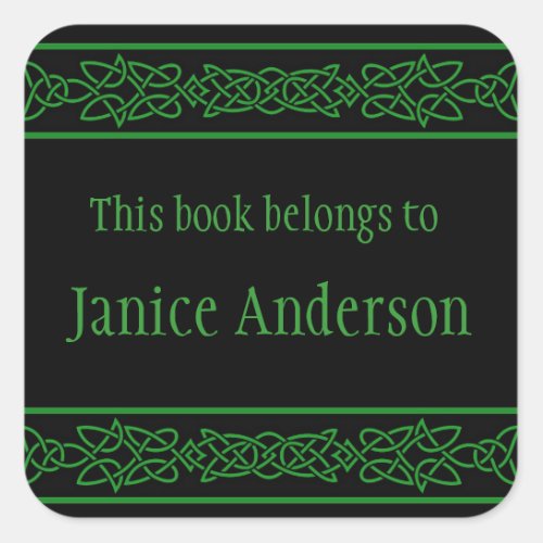 Personalized Celtic Knots Design Bookplate Sticker