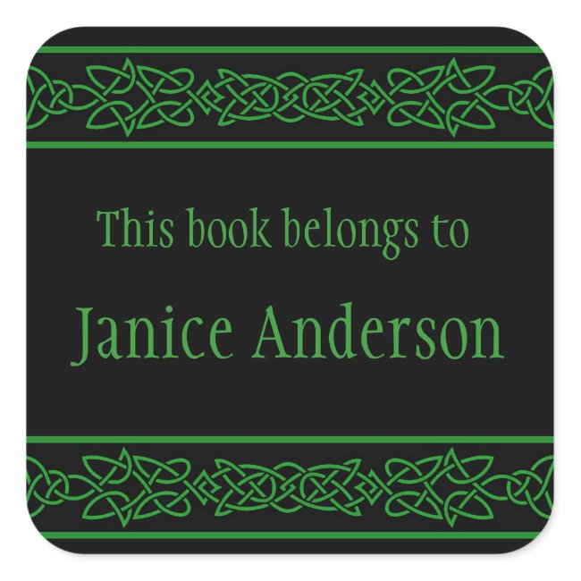 Personalized Celtic Knots Design Bookplate Sticker