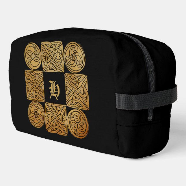 Personalized Celtic Knotwork Cross Dopp Kit (Left Corner)