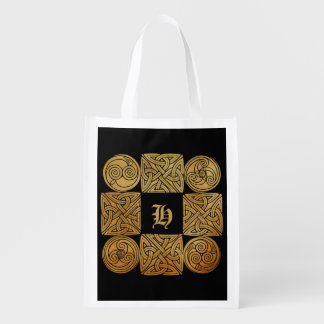 Personalized Celtic Knotwork Cross Grocery Bag