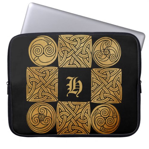 Personalized Celtic Knotwork Cross Laptop Sleeve