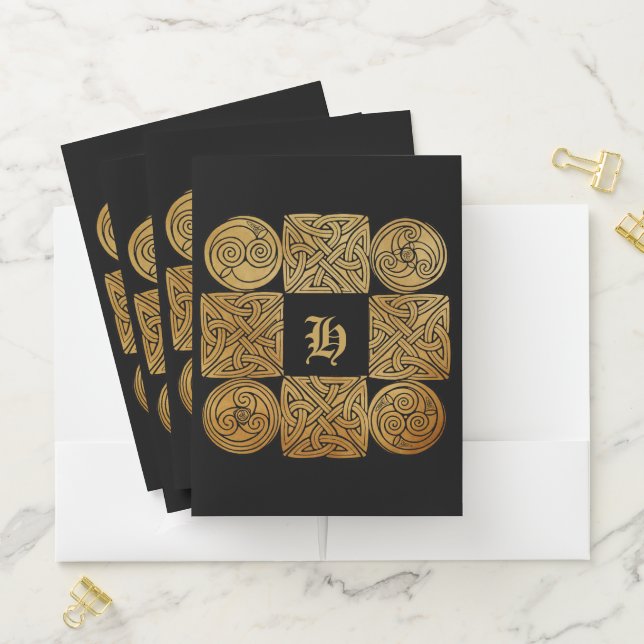 Personalized Celtic Knotwork Cross  Pocket Folder (In Situ)