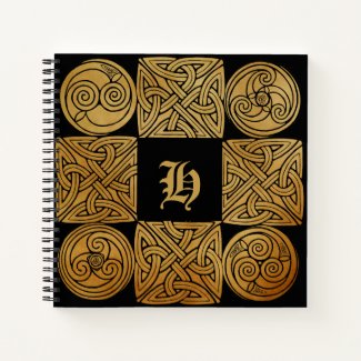 Personalized Celtic Knotwork Cross Spiral Notebook