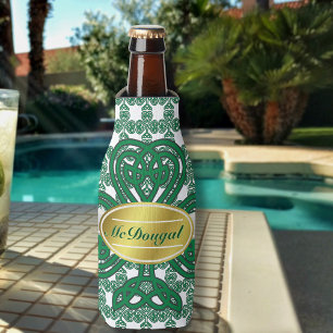 Personalized Celtic Shamrock Scroll Bottle Cooler