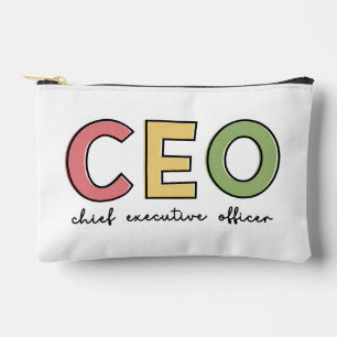 Personalized CEO Chief Executive Officer Boss Gift Accessory Pouch