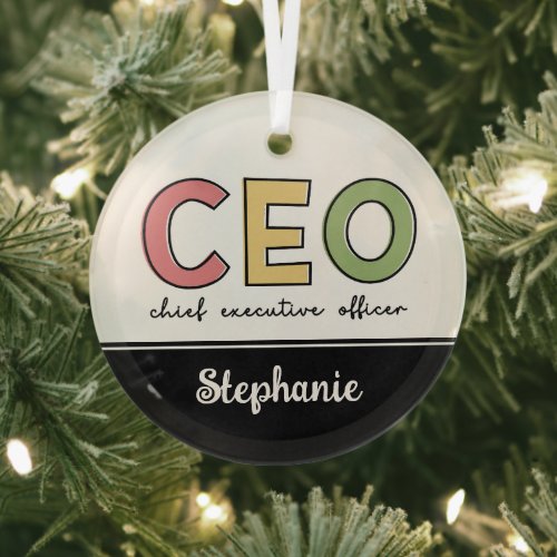 Personalized CEO Chief Executive Officer Boss Gift Glass Ornament