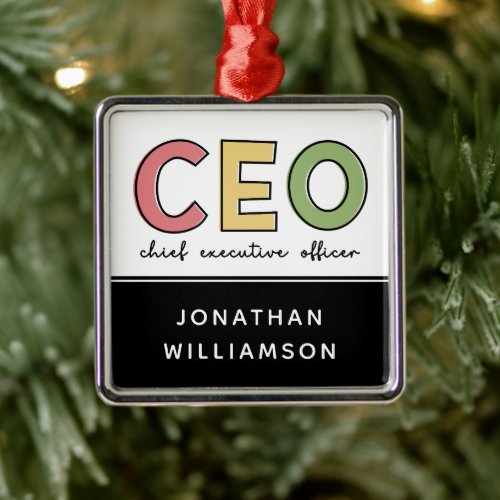 Personalized CEO Chief Executive Officer Boss Gift Metal Ornament