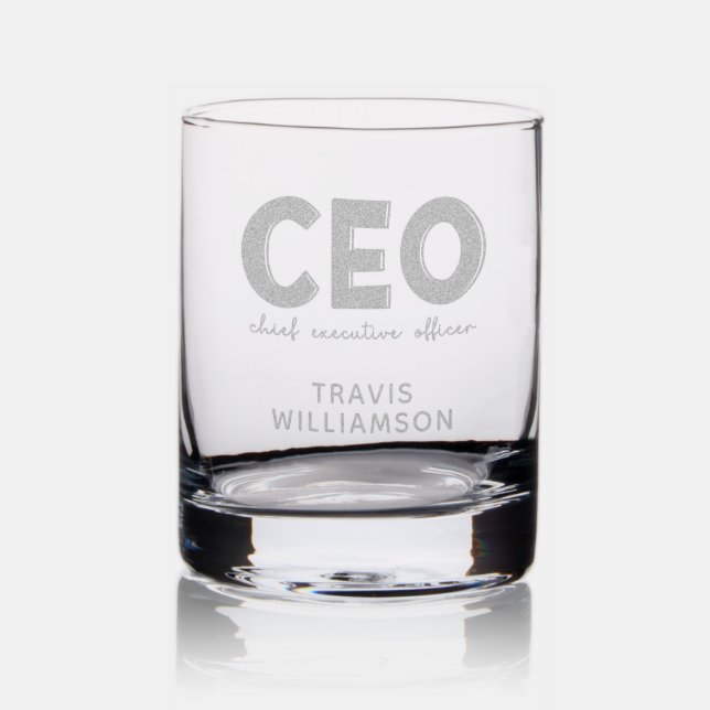 Personalized CEO Chief Executive Officer Boss Gift Rocks Glass (Glassware)