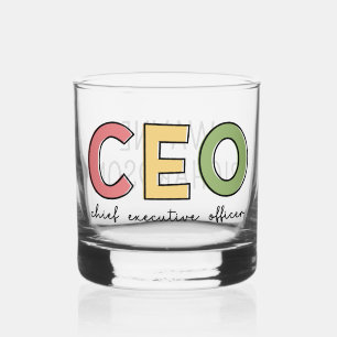 Personalized CEO Chief Executive Officer Boss Gift Whiskey Glass