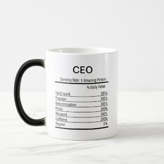 Personalized CEO Nutrition Facts, Nutrition Facts  Color Morph Mug