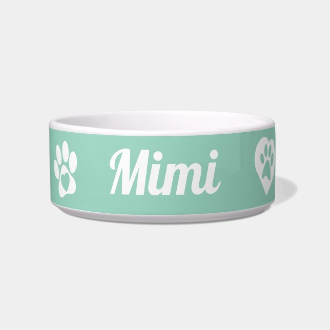 Personalized Ceramic Cat Bowl, customized Cat Gift Bowl (Front)