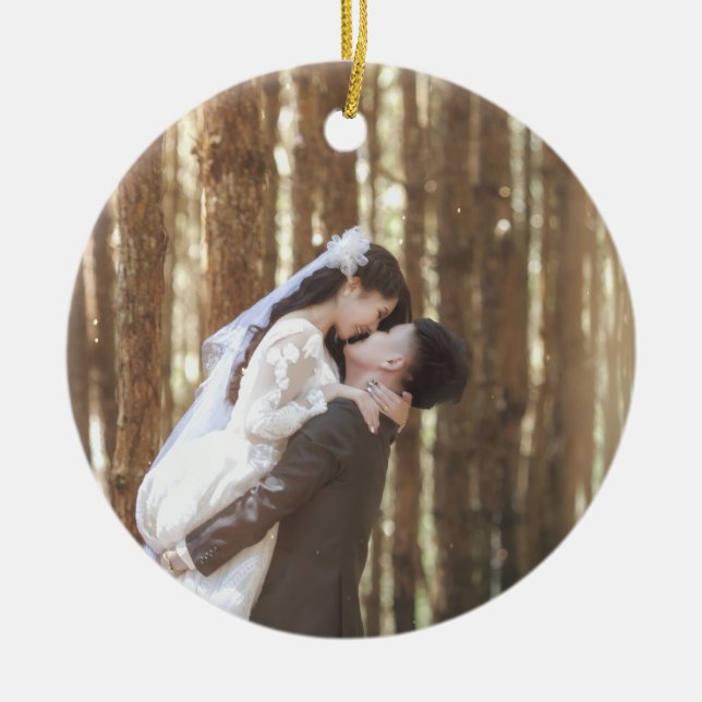 Personalized Ceramic Circle Ornament  (Front)