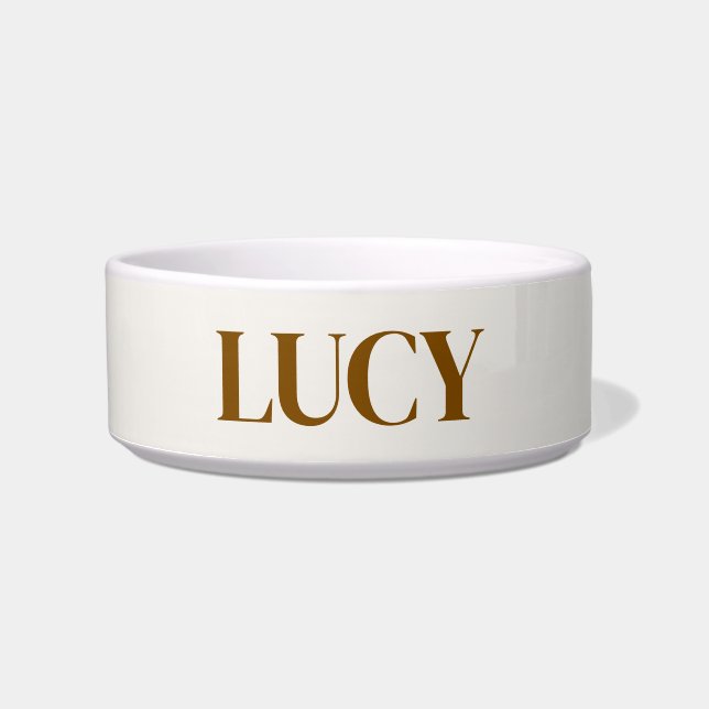 Personalized Ceramic Pet Bowl – Custom Dog Name  (Front)