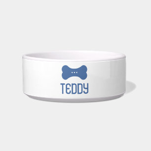 Personalized Ceramic Pet Bowl (French Blue)