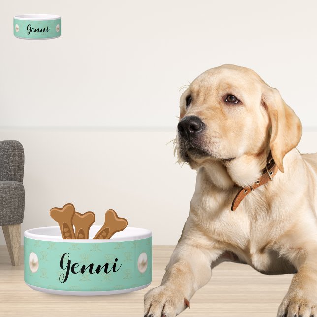 Personalized Ceramic Pet Bowls: Elegant & Large Bowl (Personalized Ceramic Pet Bowls Elegant & Large)