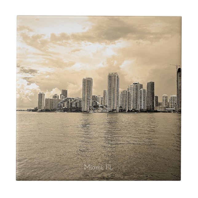 Personalized Ceramic Tile - Miami, Florida (Front)