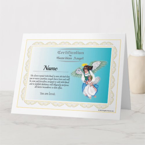 Personalized Certification by Angel greeting card